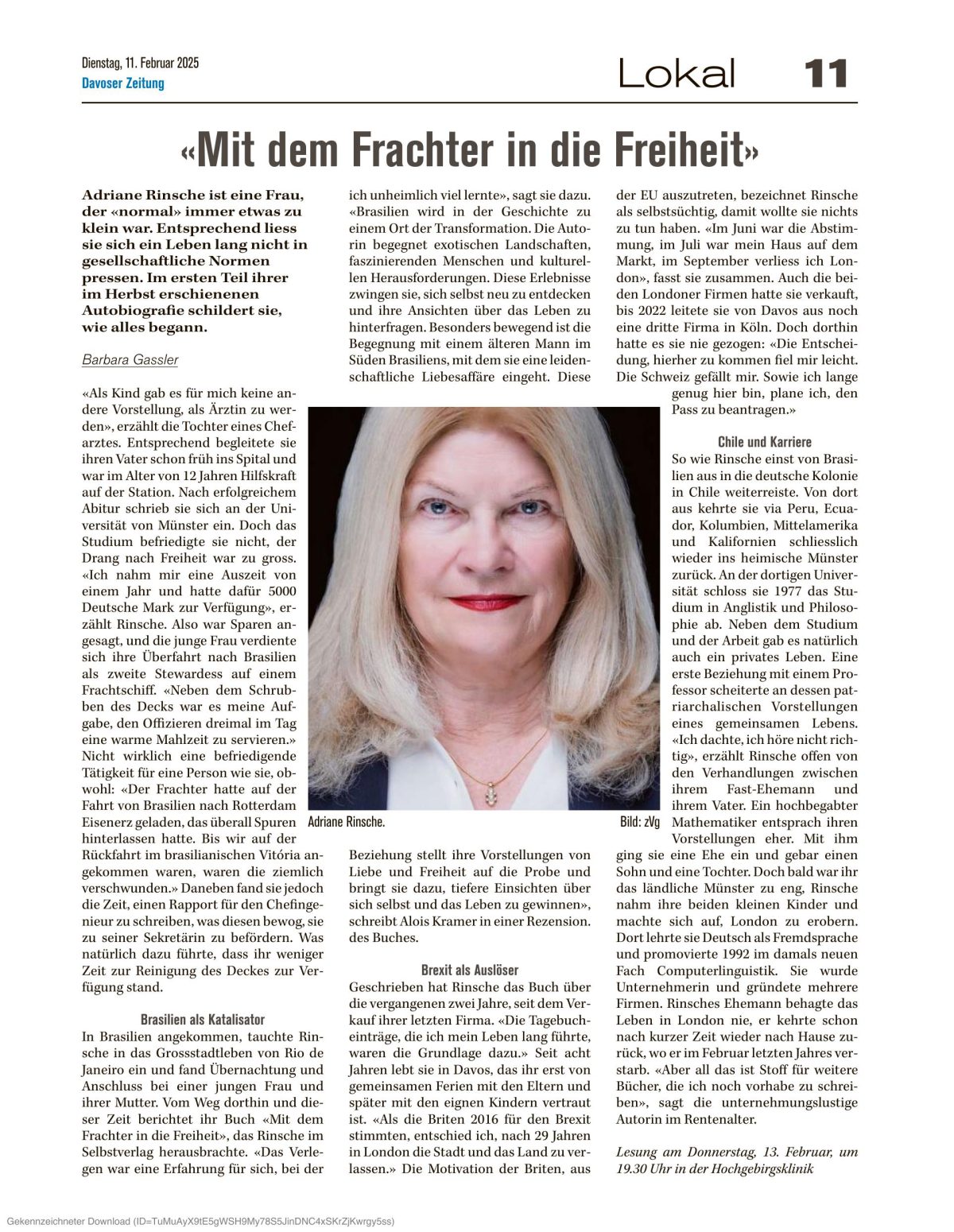 Davoser Zeitung Artikel